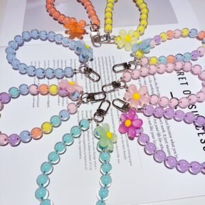 Colorful flower acrylic phone charm